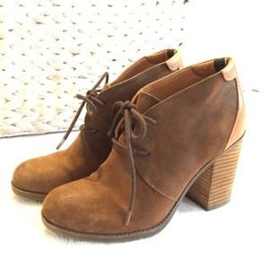 Retro Tommy Hilfiger Leather Lace Up Heeled Booties SZ 7 EUC